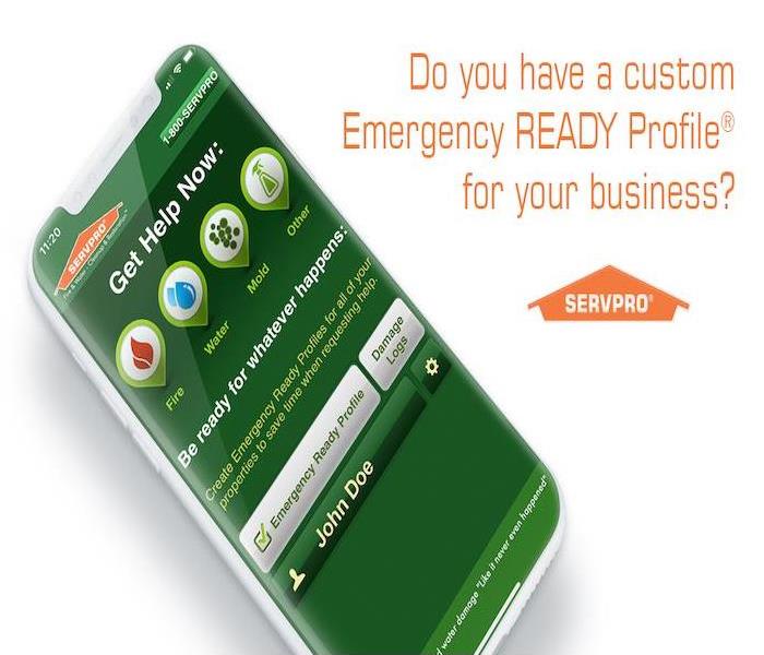 smart phone with SERVPRO Ready App loaded on the screen 