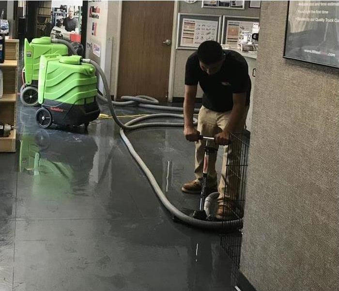 standing water in commercial space getting removed